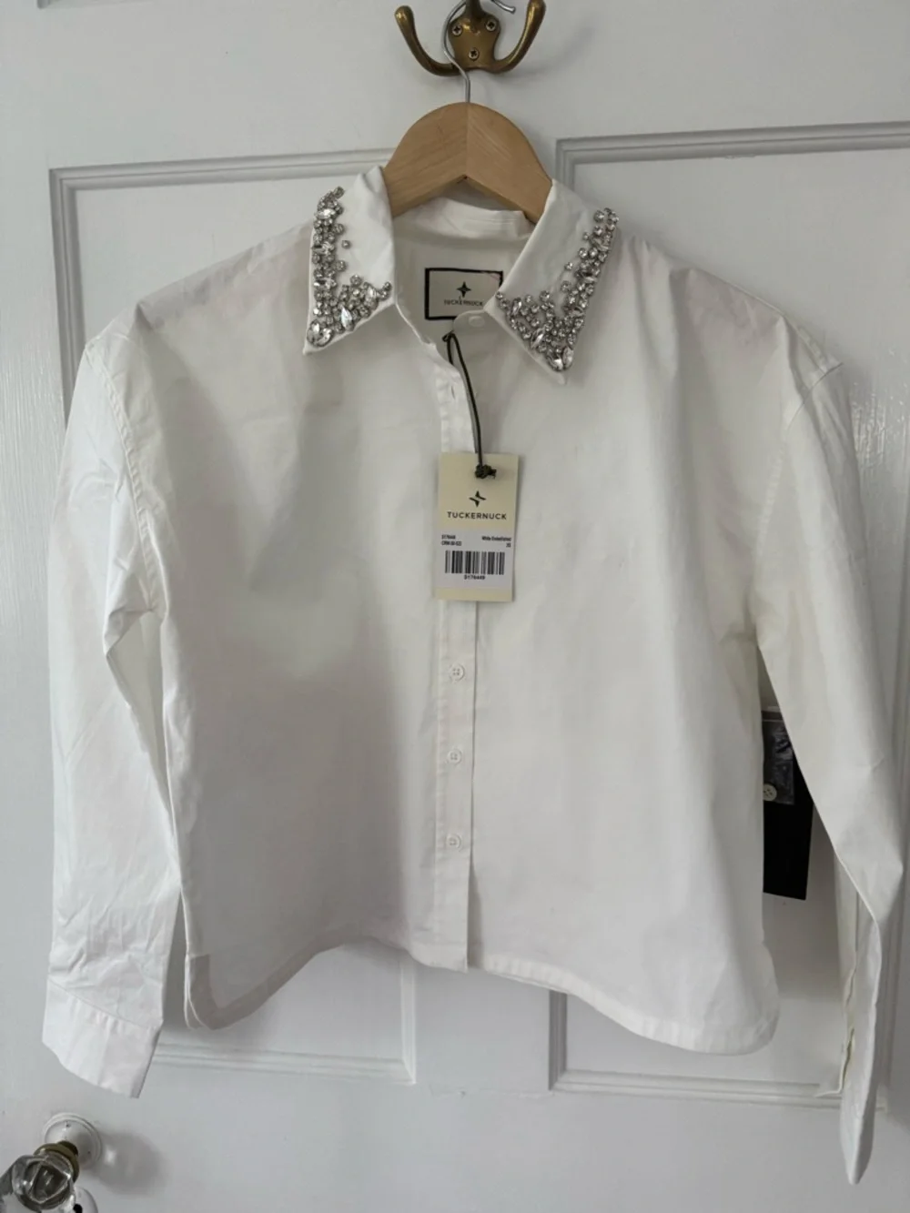 Tuckernuck White Button-Down with Jeweled Collar - Picture 6 of 9